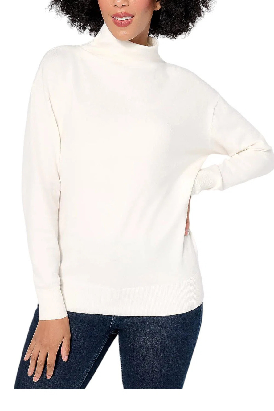 BEAUTIFUL by Lawrence Zarian Women's Turtleneck Sweater Ivory - Plus